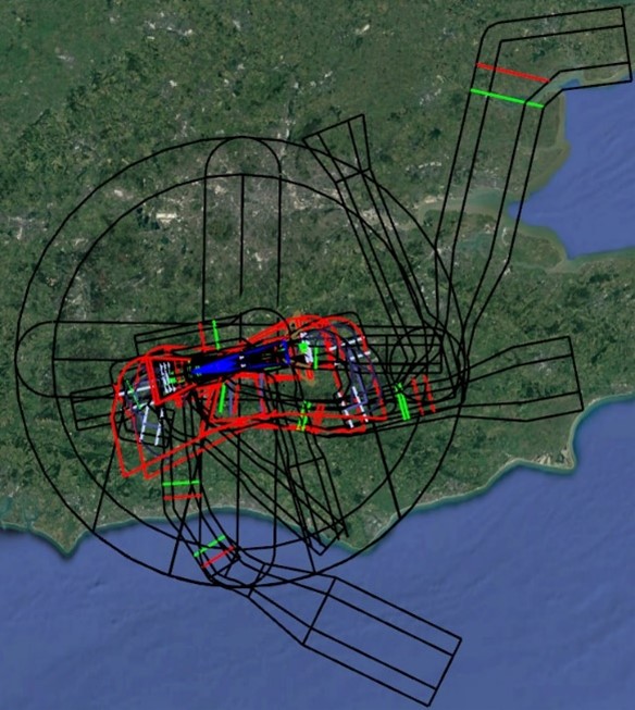 Example of Instrument Flight Procedure Surfaces for a Code 4 CAT III runway