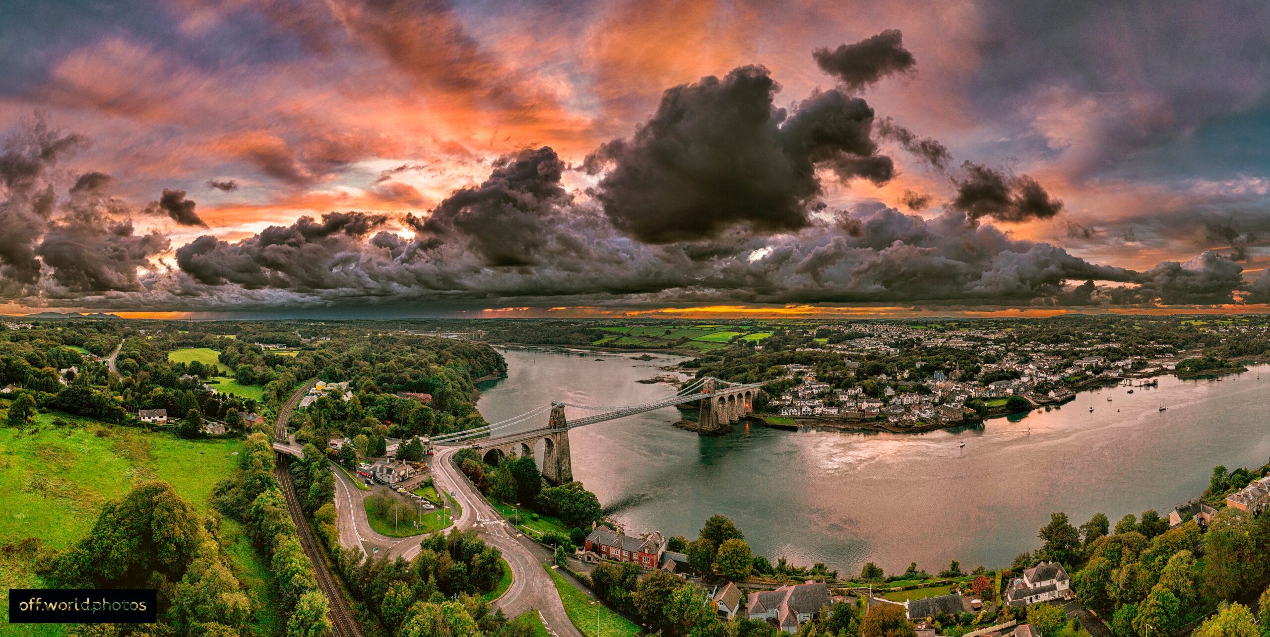 photo of the Menai Strait taken by drone