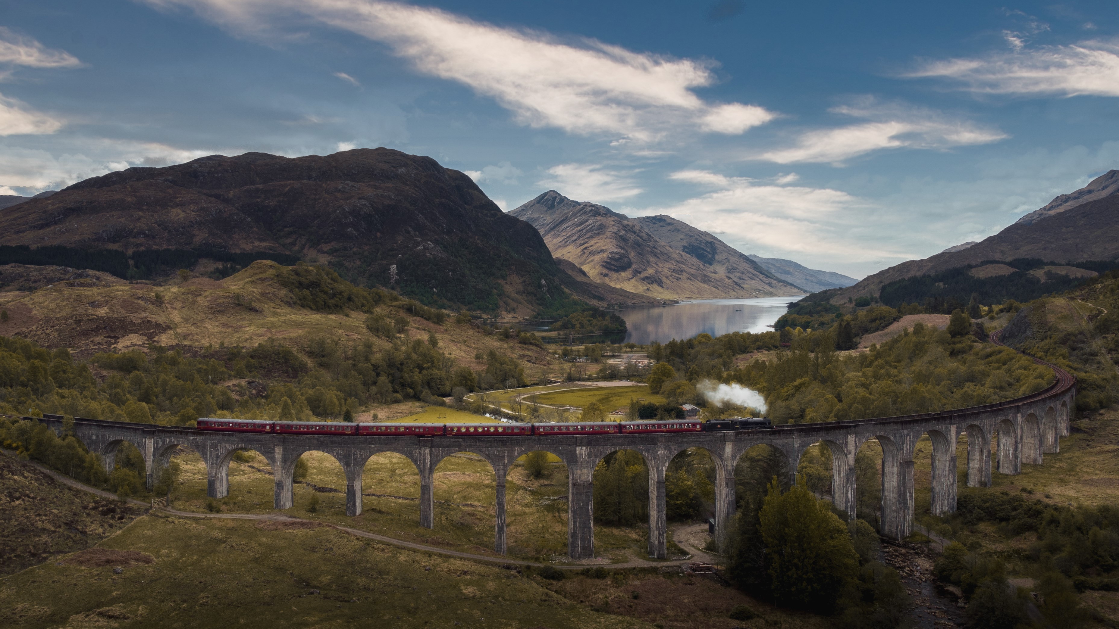 photo of the Glenfinnan viaduct taken by drone